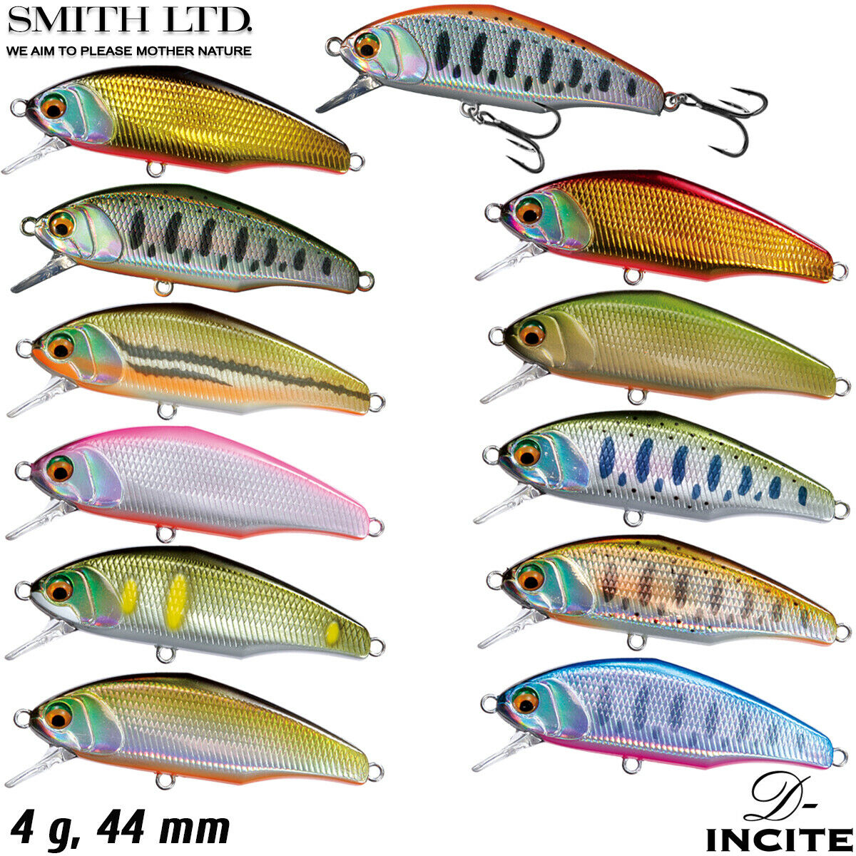 Smith D-Incite 44 4.0 g Assorted Colors Native Trout Minnow
